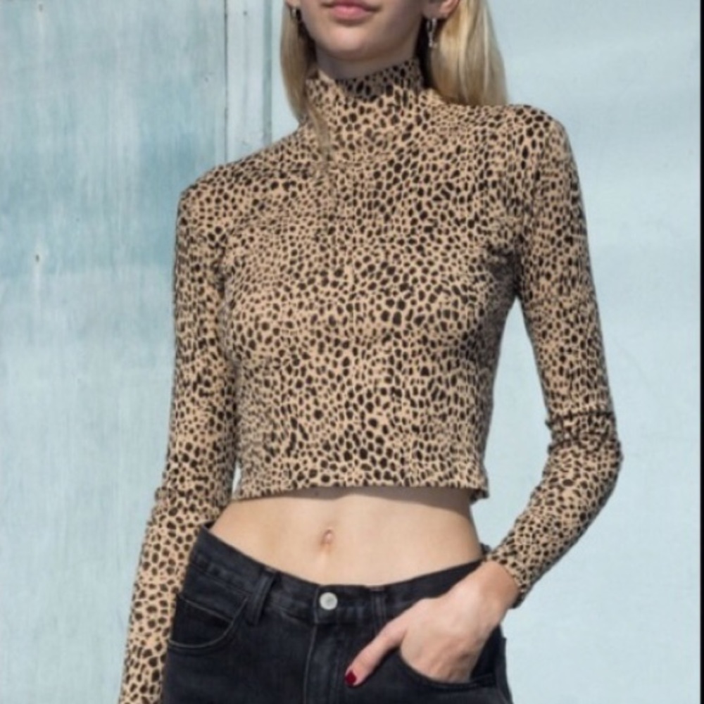 Brandy Melville animal print mock neck
